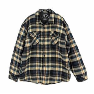 Grunt Style Men's XXL Cream Black Plaid Quilted Flannel Warm Cozy Fall Jacket